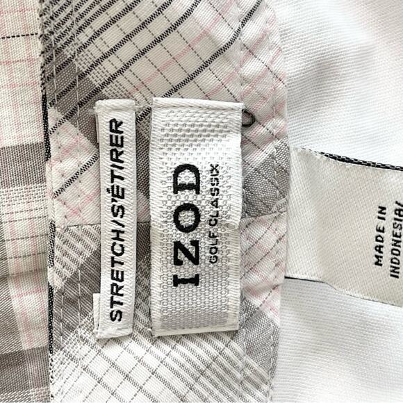 Izod Golf Skort Athletic Skirt Plaid Woman size 14 white gray - Picture 8 of 12